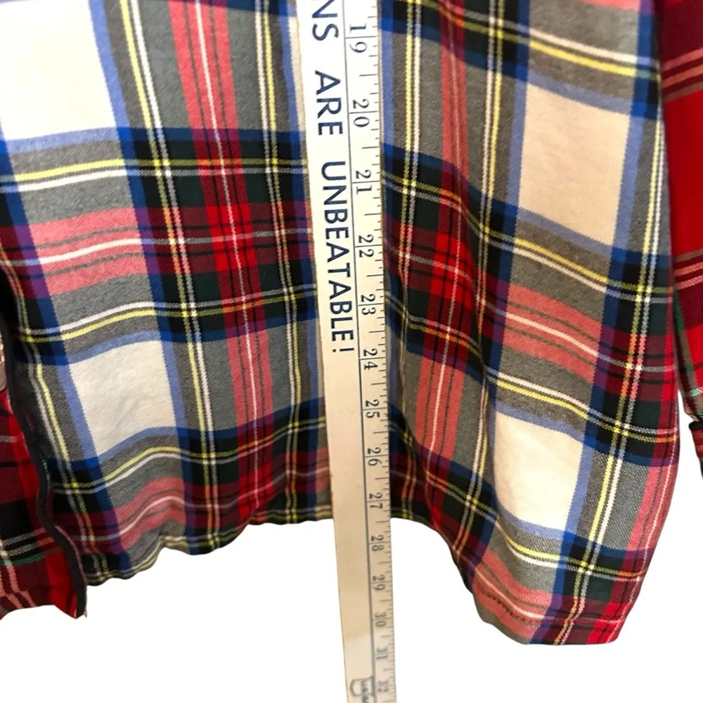 J.crew 2X Long-sleeve flannel pajama short set cocktail plaid lightweight cozy